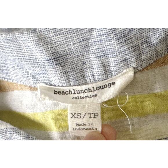 BEACH LUNCH LOUNGE Womens Size XS Sleeveless Tied Button Up Linen Blend Shirt - Picture 7 of 7